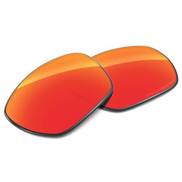 Imagem de Tintart Lentes de substituição de desempenho compatíveis com Oakley Plaintiff Squared OO4063 Polarizado Gravado Vermelho