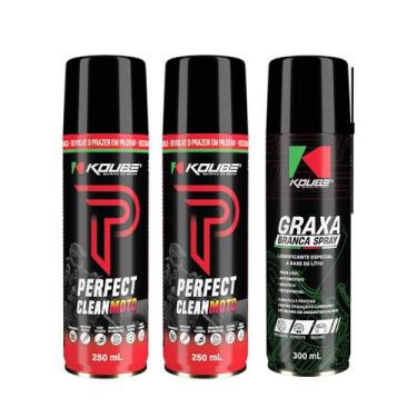Imagem de Kit 2 Unidades Perfect Clean Moto + Graxa Branca Spray Koube