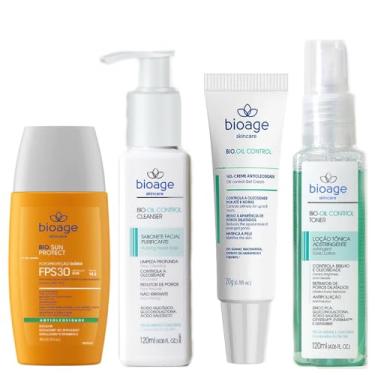 Imagem de Sabonete Facial + Tonico + Gel-Creme + Protetor Solar FPS30 Rotina Controle da Oleosidade - BIOAGE