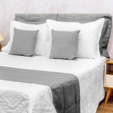 Imagem de Kit 5 Peças Decoração Sala Peseira Super King Size Piquet Cama Posta L