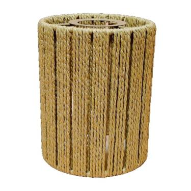 Imagem de Fenteer Papel de lampe de corda de papel tampa de lâmpada pendurada, tonalidade de lâmpada pendente, tecelando abajur para externo, fazenda, decoração da sala