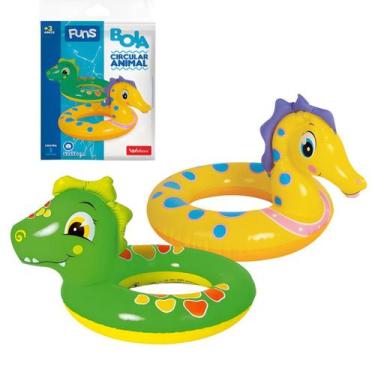 Imagem de Boia Redonda Inflável Infantil De Peixe Animais Piscina Criança Bebe -