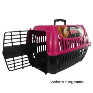 Imagem de Caixa Transporte Pet Para Cachorros Pequenos E Gatos Brinqpet, Rosa
