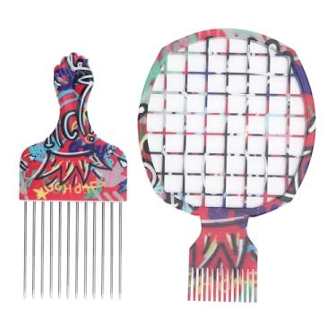 Imagem de Pente de cabelo torcido, pente de cachos torcidos para cachos afro, pente de estilo de cabelo cacheado masculino, pente de cabelo torcido e de ferro de papel alumínio