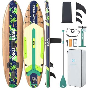 Imagem de ZLX Prancha De Stand Up Paddle Inflável De 10'6" X 33" Para Todos Os Níveis De Habilidade, Jovens E Adultos, Deck Largo, Estável E Antiderrapante, Remo Ajustável, Guia E Bolsa De Transporte, Ideias