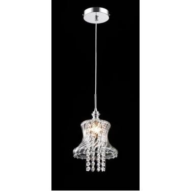 Imagem de Pendente Vidro Transparente com Cristais 14,5cm PE-012/1.19 Mais Luz -