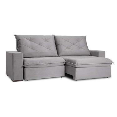 Imagem de Sofá 4 Lugares Retrátil e Reclinável Flexforma Premier Veludo Castor 250 cm