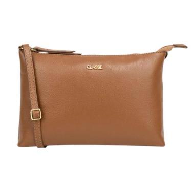 Imagem de Bolsa Feminina Classe Couro Crossbody Matelassê, Nocciola 3151