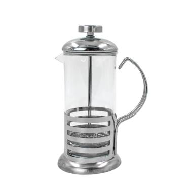 Imagem de Cafeteira Prensa Francesa de Vidro e Aço Inox, 350ml, 18cm de Altura, Transparente