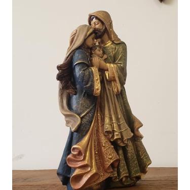 Imagem de Imagem Sagrada Família em Gesso Premium, 31 x 18 cm, Feito à Mão