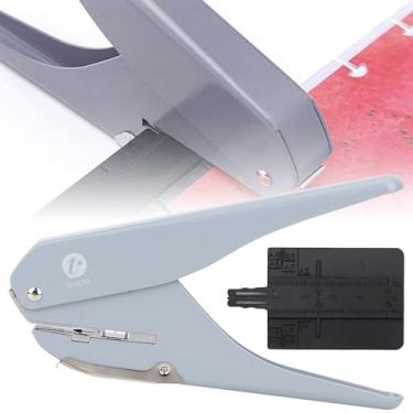 Imagem de Furador de Cogumelo, 6 Folhas de Papel A4, Furador Em Formato de Cogumelo, PARA NOTAR Páginas de Folhas Soltas, Coletor de Chips, Com Régua, PARA Escolas de Escritórios (Cinza)