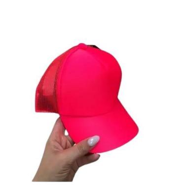 Imagem de Boné Infantil Trucker Unissex Liso Com Ajuste Tela Aba Curva - CAP, Pi