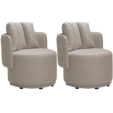 Imagem de Kit 2 Poltronas para Sala e Escritório Base Giratória Mika - Konfort, 