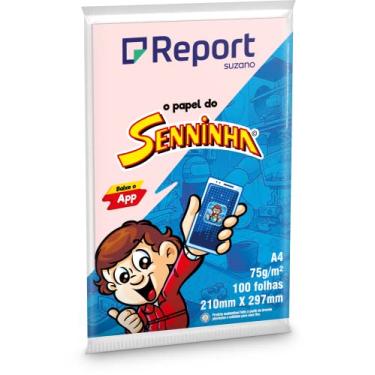 Imagem de Papel Sulfite Report Senninha Rosa A4 75g 100 folhas