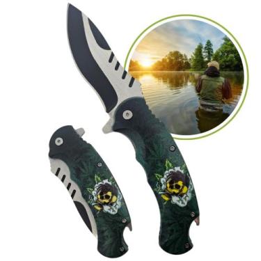 Imagem de Canivete Semi Automático Potente Com Clip Lâmina Aço inox Trava Liner 