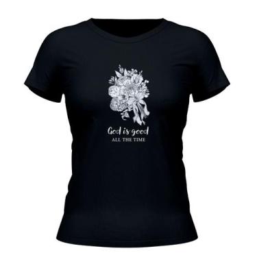 Imagem de Camiseta Cristã Feminina - God Is Good All Time  Preta - Penkal Person