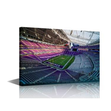 Imagem de Arte de parede em tela de estádio de futebol Minneapolis, Minnesota Impressão em tela 1 peça Vista interior do Estádio dos EUA Decorações de parede para sala de estar, escritório, quarto e pronto para