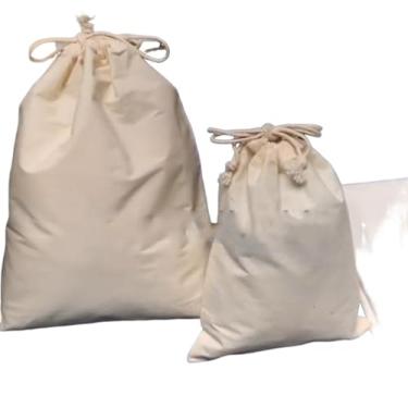 Imagem de YJIUYUANQ Sacos de algodão em branco com cordão de algodão liso para tingimento de gravata no gelo ou batik, pintura, artesanato faça você mesmo, para adultos - 2 tamanhos