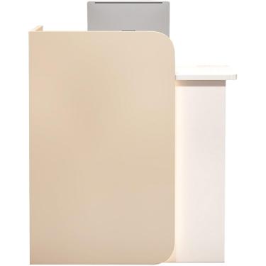 Imagem de Pequena mesa de recepção, balcão espessado, balcão de check -out de varejo com gavetas trancáveis, sala de recepção, lobby, varejo, loja, salão de beleza, sala de aula de pódio, escritório,