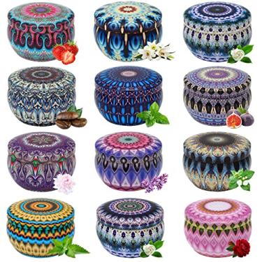 Imagem de 12 pacotes de velas perfumadas conjunto de presente velas para presente de velas para casa perfumadas velas de aromaterapia presente de dia das mães presente de aniversário em pote de cera de soja presente para seu presente para mãe