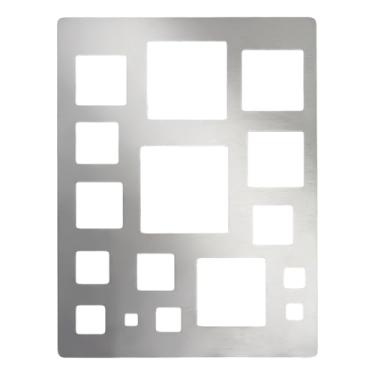 Imagem de PH PandaHall Estêncil quadrado de aço inoxidável 304 folha de estêncil de metal para pintura modelo de desenho geométrico para artista gráfico crafter scrapbooking calendário diário 19 x 25