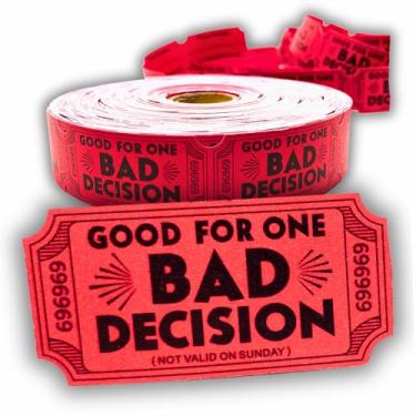 Imagem de Bad Decision Tickets – Funny Gag Gift & Party Icebreaker | 1000 Red Raffle-Style Joke Tickets | Hilarious Bar Game, Party Favor, Bachelor Parties, Pranks, Stocking Stuffer, White Elephant Gift