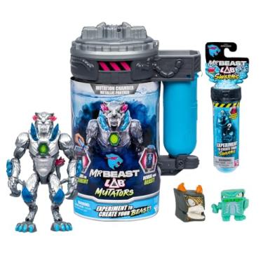Imagem de INCREDITOYZ Mr. Beast Lab Mutators 5.5 Inch Collector Mutation Chamber Metallic Panther with 2 Mystery Micro Beasts Swarms Mystery Collectable Figure Gift Bundled Set