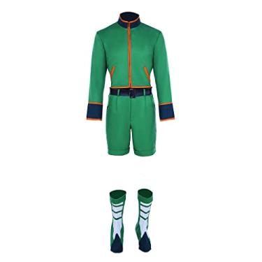 Imagem de DUNHAO COS Fantasia masculina cosplay Gon Freecss uniforme verde conjunto completo GG