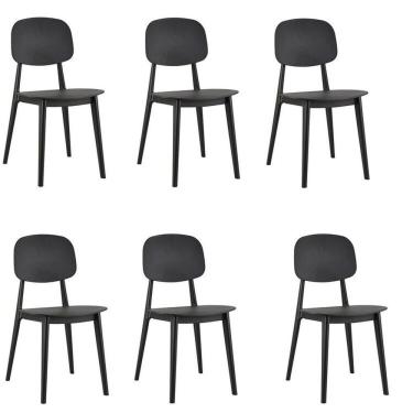 Imagem de Conjunto 6 Cadeiras Cátia Polipropileno Preto