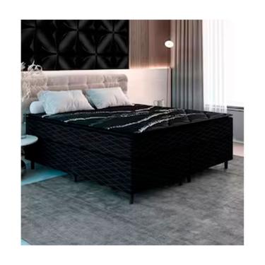 Imagem de Cama Box Queen Size New Itália Black Pillow Top D26 Umaflex Preto