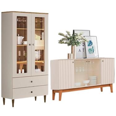 Imagem de Cristaleira Liz E Buffet Eiffel Para Sala Off White Nature Henn