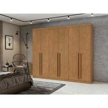 Imagem de Guarda Roupa Casal Ambiente Bertha 6 Portas Amêndoa Clean - Lopas