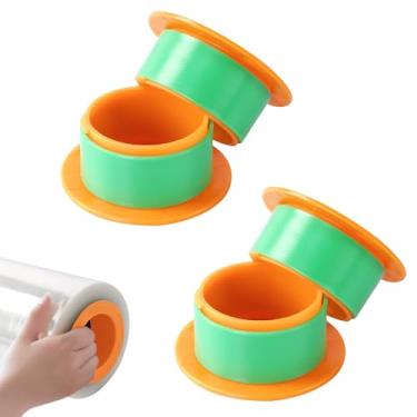 Imagem de ELFJOY Dispensador De Filme Stretch Para Envoltório Núcleo Retrátil 3" Com Suporte Paletes Transporte, Embalagem E Materiais Mudança Laranja, 2 Pares