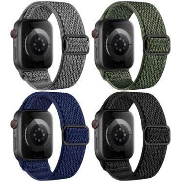 Imagem de Osochic Pulseira elástica de nylon compatível com Apple Watch séries 10 9 8 7 6 5 4 3 2 1 Ultra SE