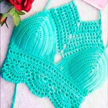 Imagem de Croped de crochê, Pink, GG