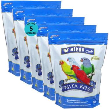 Imagem de Alcon club psita bits 450g super premium kit com 5 ração para aves