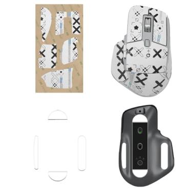Imagem de NOUKAJU Fita de aderência de mouse para Logitech MX Master 3S, bordas curvas arredondadas, patins, kit de atualização de mouse profissional pré-cortado resistente ao suor autoadesivo (almofada de pé +