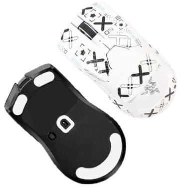 Imagem de Fita aderente para mouse cobertura total para Razer Viper V2 Pro, NOUKAJU bordas curvas arredondadas patins, kit de atualização de mouse profissional pré-cortado resistente ao suor autoadesivo