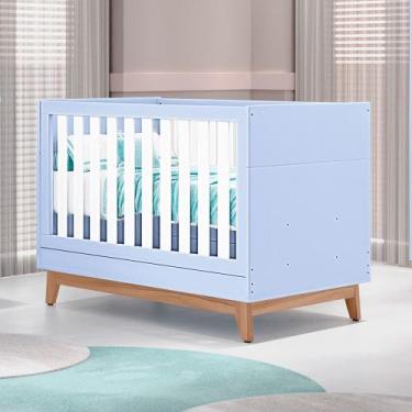 Imagem de Berco Americano 2 Em 1 Lucca Tuboarte 100% em MDF, Azul