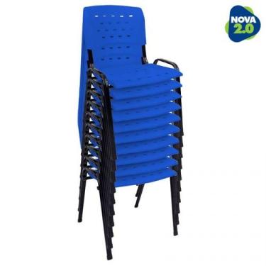 Imagem de Kit 8 Cadeiras de Plástico Polipropileno LG flex Reforçada Empilhável 