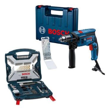 Imagem de Kit Furadeira Impacto Bosch Gsb 13 Re750w Com 103 Peças 110v