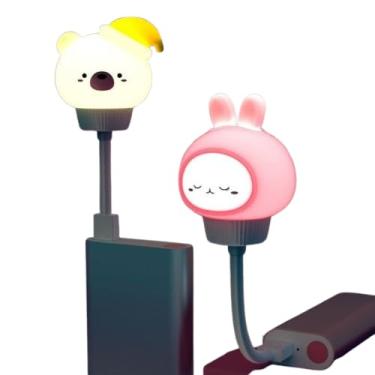 Imagem de Luminária Infantil USB RGB com Controle Remoto, Design de Ursinho, Luz Noturna para Quarto
