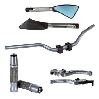 Imagem de Kit Guidão Esportivo Punho Manete Retrovisor Piramide Cb 500f - Off Ra