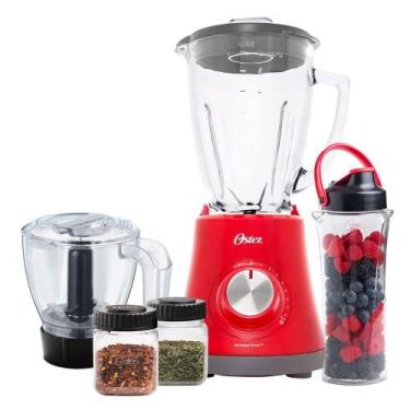 Imagem de Kit Oster Super Chef Liquidificador E Acessórios Vermelho 220V, 220V