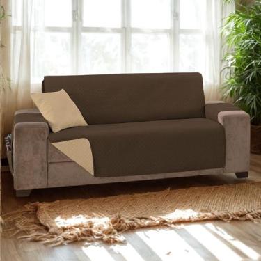 Imagem de Capa De Sofá 4 Lugares Impermeável Com Bolsos Lavável Atual - MR ENXOV