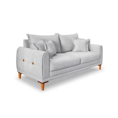 Imagem de Sofá 2 Lugares Lisboa Veludo Prata 160 cm - Modern