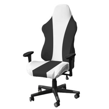 Imagem de Kitegrese Capas de cadeira de jogos, capas elásticas de poliuretano para cadeira de computador, para cadeira de jogador, corrida de jogos de escritório (preto)
