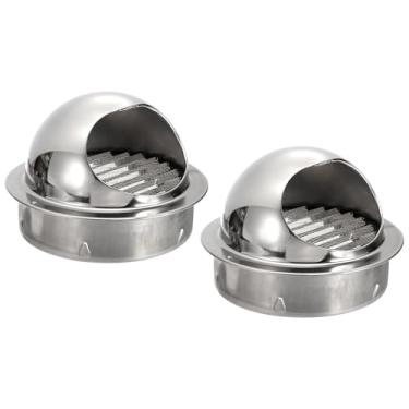 Imagem de PATIKIL Tampas de ventilação de parede de 20 cm, pacote com 2 capas de escape redondas de aço inoxidável para uso externo, exaustor, exaustor, secador, tampa de ventilação para banheiro, cozinha