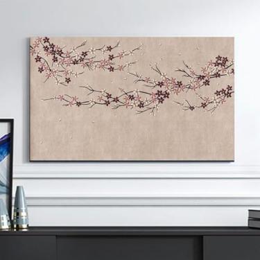 Imagem de Capa de TV com estampa floral chinesa para TV interna de 81 a 203 cm de tecido macio capa protetora contra poeira e sol para tela plana/TVs curvas de televisão decorativa-flor3||55 polegadas