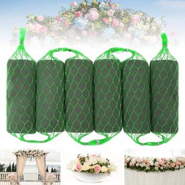 Imagem de Elcoho 6 peças de guirlanda de espuma floral, kit de blocos de esponja de flor de 1,2 m, suporte de flores absorventes para arranjo de flores frescas e secas tijolos de espuma floral para decoração de